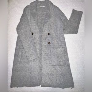 Grey long open sweater